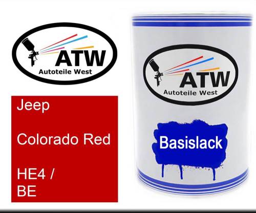 Jeep, Colorado Red, HE4 / BE: 500ml Lackdose, von ATW Autoteile West.